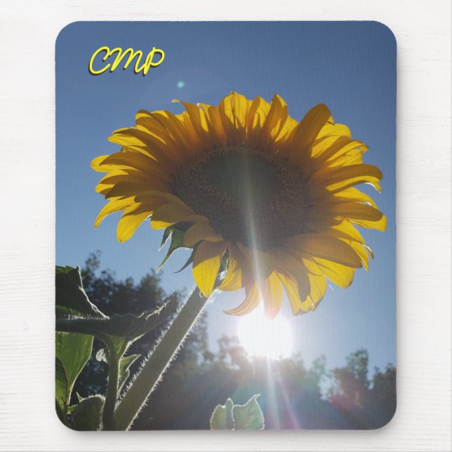 Summer Sun and  Sunflower with your Initials Mouse Pad (Front)