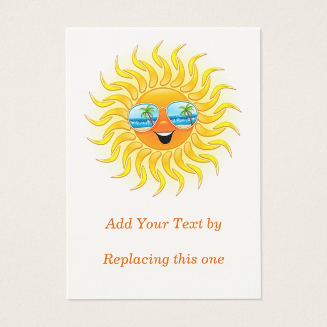 Summer Sun Cartoon with Sunglasses Chubby 100 pack (Front)