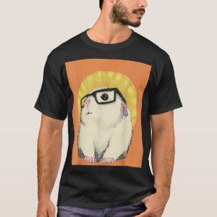 Summer Sun Cute Hipster Guinea Pig Illustration T-Shirt