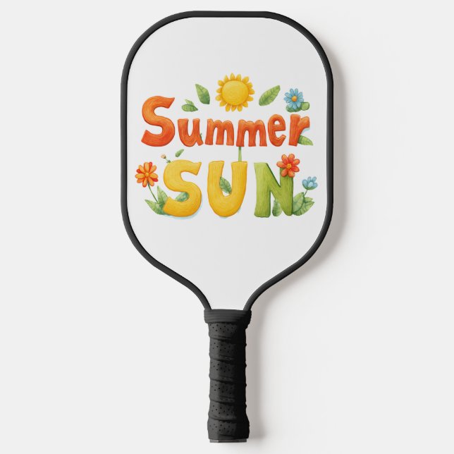 Summer Sun Illustration Pickleball Paddle (Front)