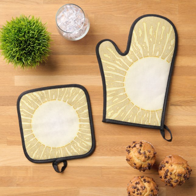 Summer Sun Oven Mitt & Pot Holder Set (Top Down)