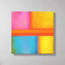SUMMER, SUN & SEA - Pink Yellow Blue Abstract Art