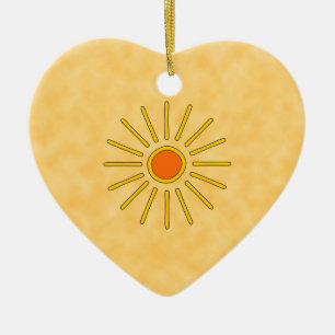 Summer sun. Warm yellow colours. Ceramic Tree Decoration