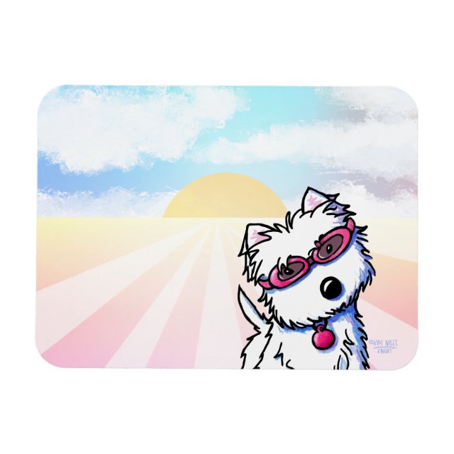 Summer Sun Westie Magnet (Horizontal)