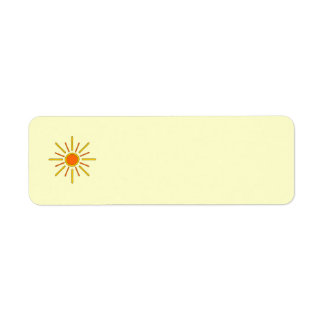 Summer sun. Yellow and orange. Return Address Label