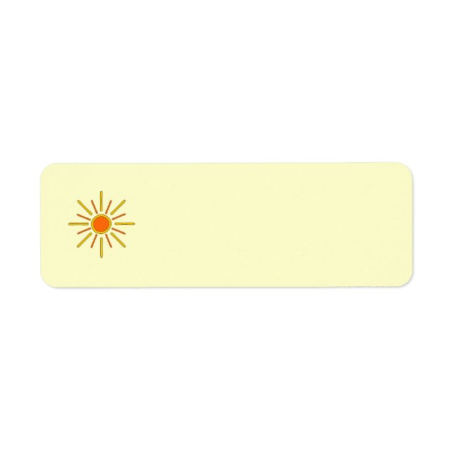 Summer sun. Yellow and orange. Return Address Label (Front)