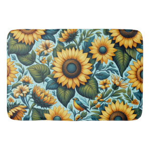 Summer/sunflower/bird Bath Mat