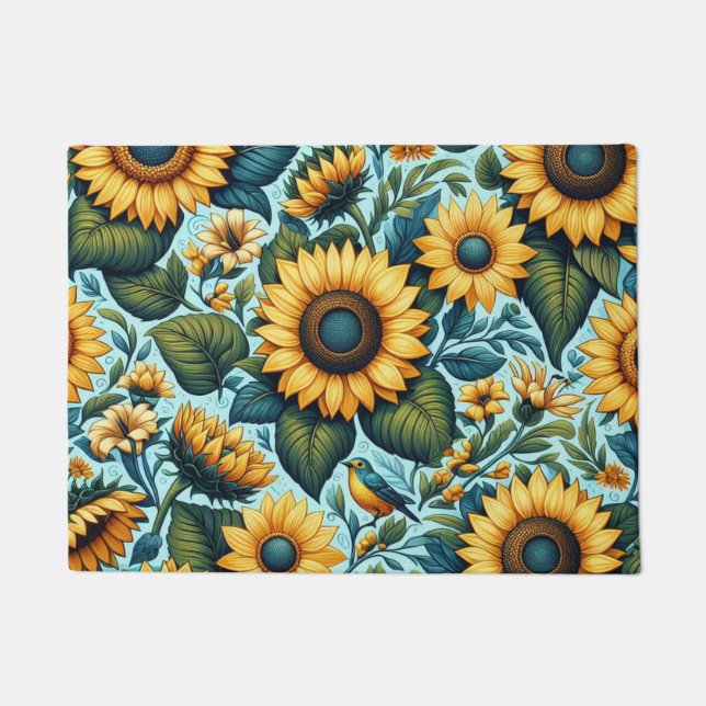 Summer/sunflower/bird Doormat (Front)