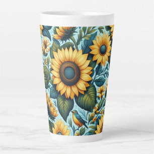 Summer/sunflower/bird Latte Mug