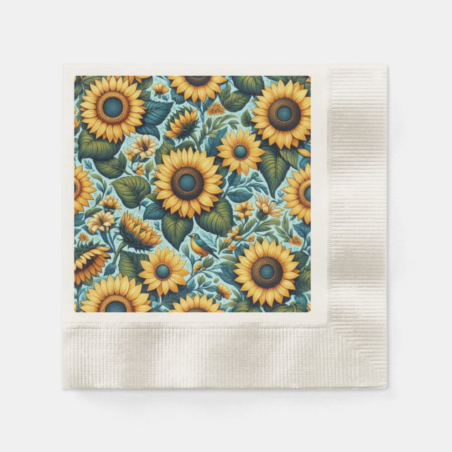 Summer/sunflower/bird Napkin (Front)