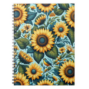 Summer/sunflower/bird Notebook