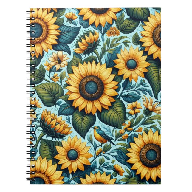 Summer/sunflower/bird Notebook (Front)