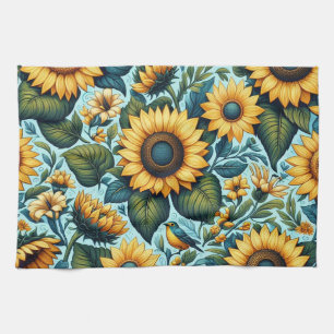 Summer/sunflower/bird Tea Towel