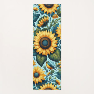 Summer/sunflower/bird Yoga Mat