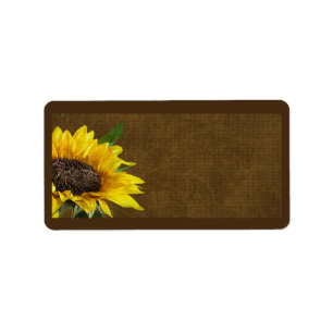 Summer Sunflower Burlap Mailing Address Label