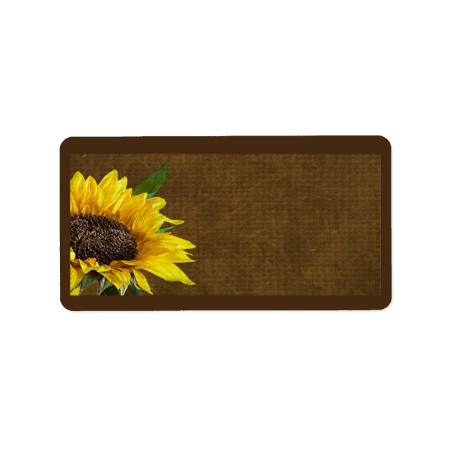 Summer Sunflower Burlap Mailing Address Label (Front)