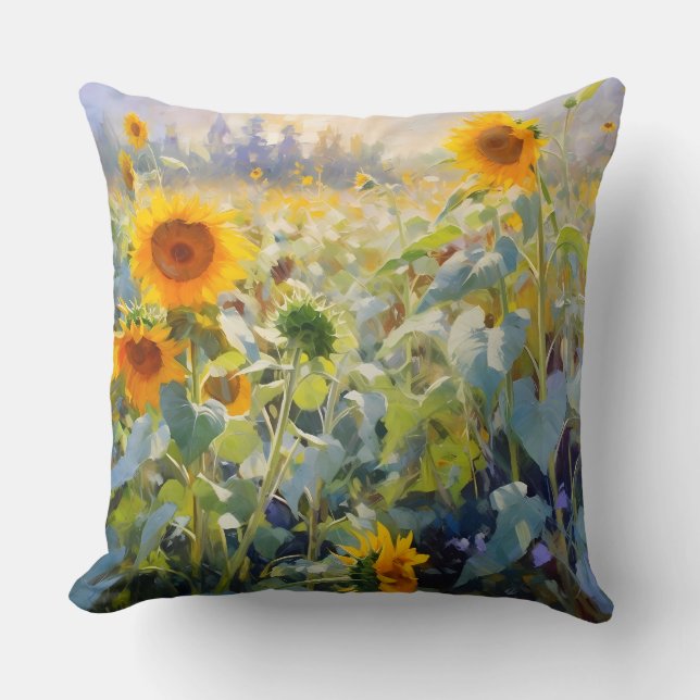 Summer Sunflower Field Cushion (Front)