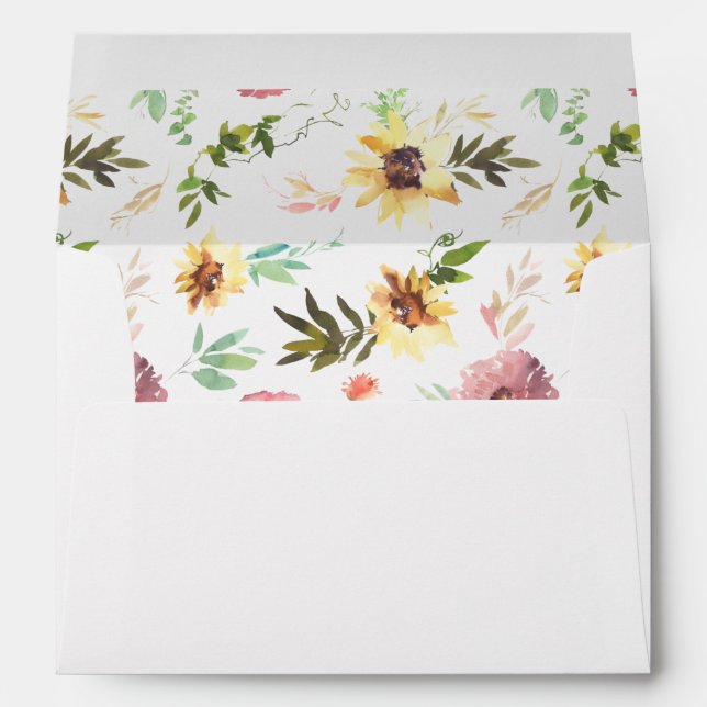 Summer Sunflower Floral Envelope (Back (Bottom))