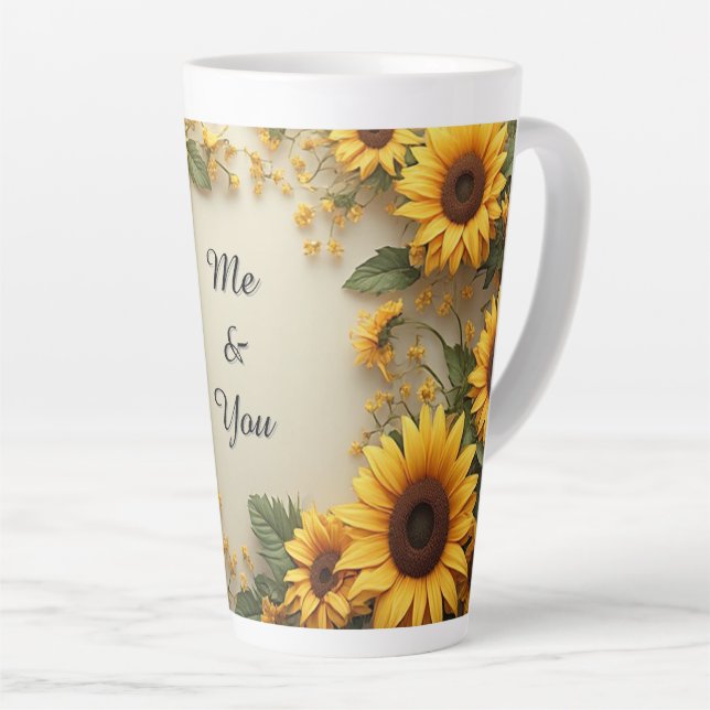 Summer Sunflower Garden Design Latte Mug (Right Angle)