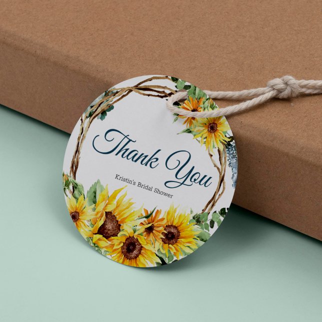 Summer Sunflower Round Favour Tag (Creator Uploaded)