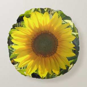 Summer Sunflower Round Pillow