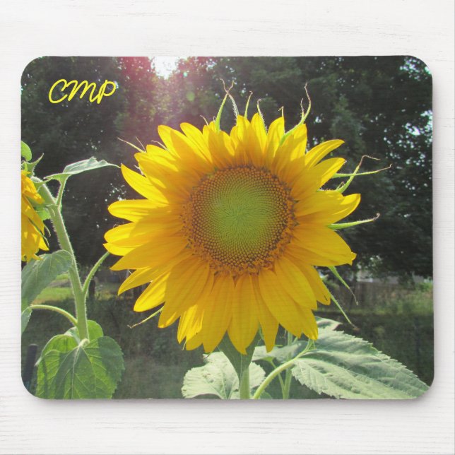 Summer Sunflower with your Initials Mouse Pad (Front)