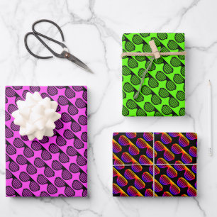 Summer sunglasses neon colour wrapping paper sheet