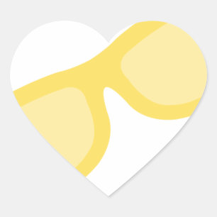 Summer sunglasses yellow hipster eyewear glasses heart sticker