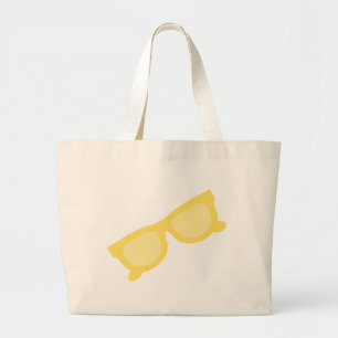 Summer sunglasses yellow hipster eyewear glasses large tote bag