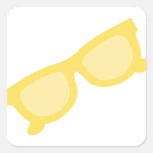 Summer sunglasses yellow hipster eyewear glasses square sticker