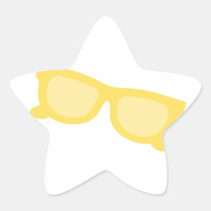 Summer sunglasses yellow hipster eyewear glasses star sticker