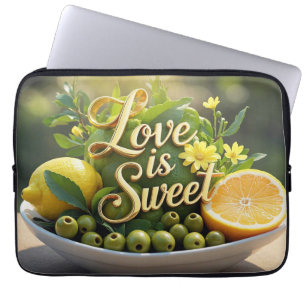 Summer sunny Lemons, olives, citrus slices  Laptop Sleeve