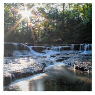Summer Sunrise Waterfall Ceramic Tile
