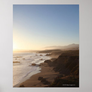 Summer sunset along california highway 1 along poster