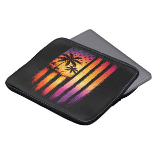Summer Sunset American Vintage 4th Of July Laptop Sleeve