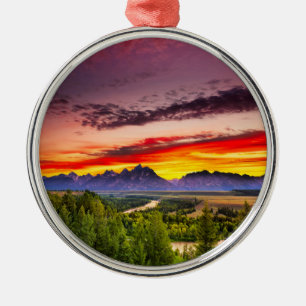 Summer Sunset at Snake River Overlook Metal Ornament