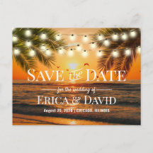 Summer Sunset Beach Wedding Save the Date