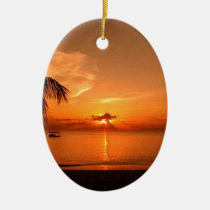 Summer Sunset Ceramic Ornament