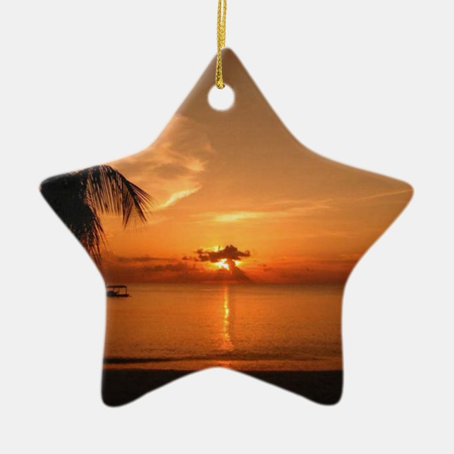 Summer Sunset Ceramic Tree Decoration (Front)