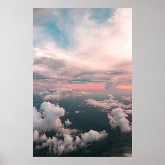Summer Sunset Clouds Sky Landscape Poster (Front)
