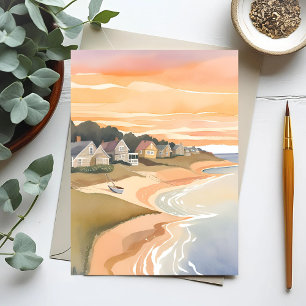 Summer Sunset   Martha’s Vineyard Watercolor Postcard