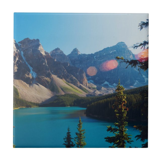 Summer Sunset | Moraine Lake, Canada Ceramic Tile (Front)