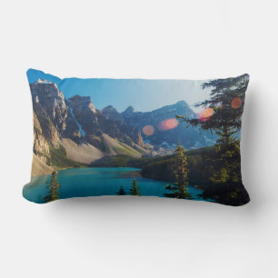 Summer Sunset Moraine Lake, Canada Lumbar Cushion