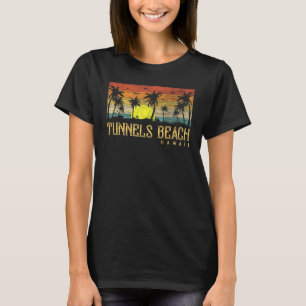 Summer Sunset Palm Tree Vintage Hawaii Tunnels Bea T-Shirt