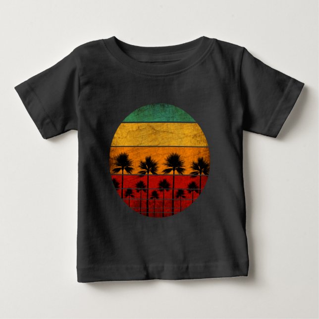 summer sunset palm trees baby T-Shirt (Front)
