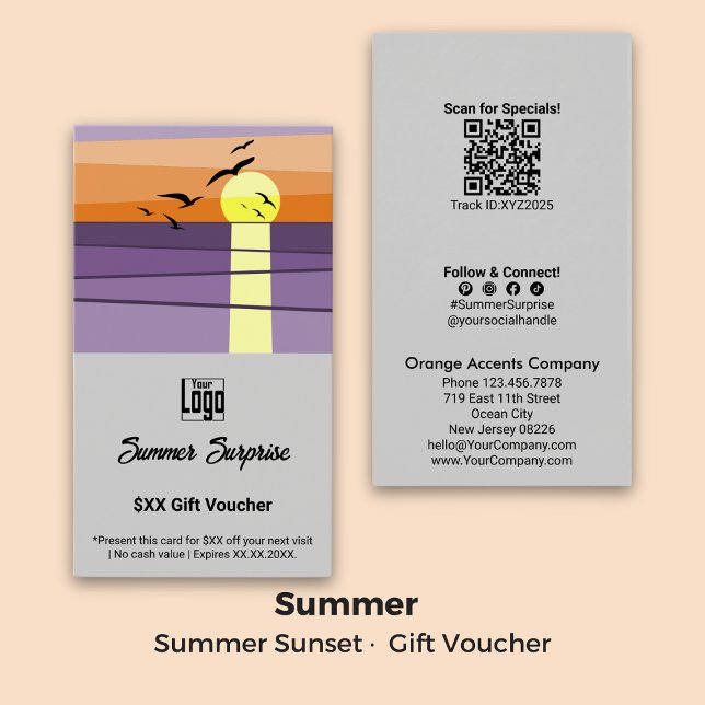 Summer Sunset Portrait Format Gift Voucher (Summer Sunset Portrait Format Gift Voucher)