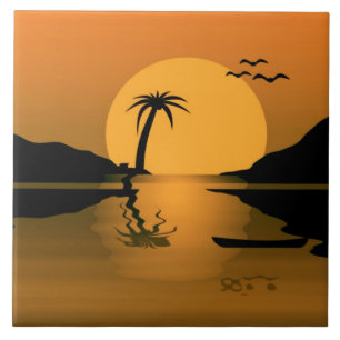 Summer Sunset Reflect Tile