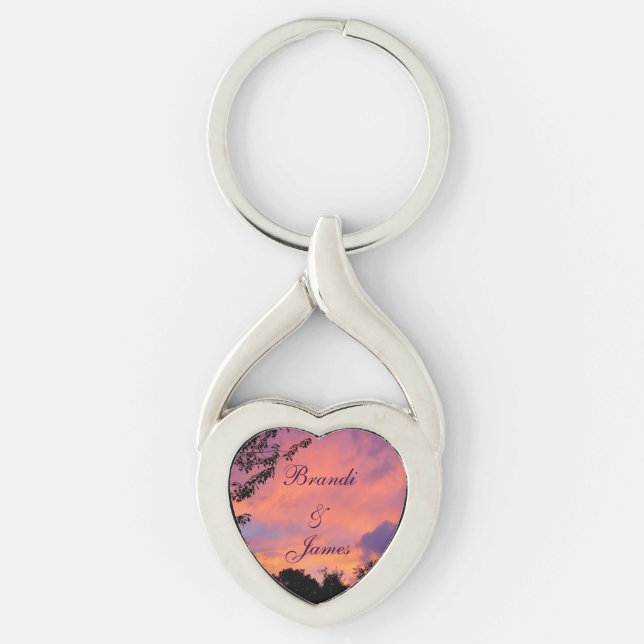 Summer Sunset Romance  *Personalise*  Key Ring (Front)