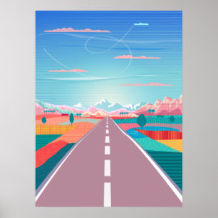 Summer Sunset Sky, Road Trip to Rocky Mountain Poster