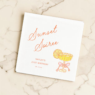 Summer Sunset Soiree Party Napkin